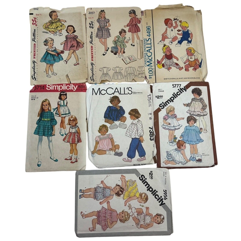 Vintage Simplicity McCalls Sewing Patterns 1112 2057 4496 8714 7383 5777 5956